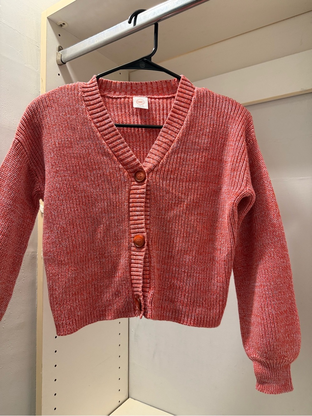 wonder nation Coral Pink V-Neck Button Cardigan
